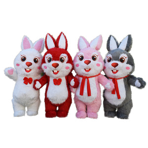 BOYI Rabbit Inflatable Clothing Plush walking Cartoon Doll Mascot Rabbit Inflatable Costume BY0043