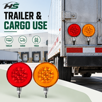 Feu arrière LED HSSH 4 pouces 14,8W SMD 2835 12V rouge-jaune combiné pour camion, remorque, véhicule utilitaire