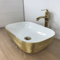 Bassin de comptoir en céramique électrolytique de luxe pour salle de bain Bassin d'art