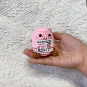 Handgemachte lustige häkeln positive Marshmallows Puppe Bester Freund Paar Ornament für Home & <span class=keywords><strong>Desk</strong></span> Weihnachts figur Spielzeug Dekoration - Product Image 2