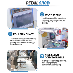 Machines d'emballage automatiques <span class=keywords><strong>à</strong></span> grande vitesse pour sachets de granola, barres énergétiques, ligne d'emballage en flux coussin, machine d'emballage pour chocolat et bonbons - Product Image 3