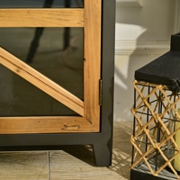 Meuble d'appoint en bois massif de style antique pour entrée, salon, avec 2 tiroirs et 2 portes, meuble de rangement pour la maison