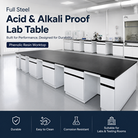 Table de laboratoire autoportante en acier, résistante aux acides et aux alcalis, avec plan de travail en résine phénolique – Offre Spéciale