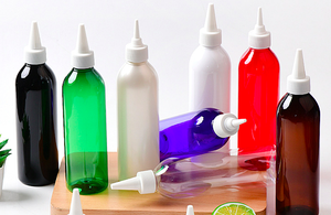 1Oz 30Ml 100Ml 8Oz 250Ml 12Oz 16Oz 500Ml Rõ Ràng Màu Đen Hổ Phách Pet Mỹ Phẩm Chai Nhựa Với Yorker <span class=keywords><strong>Twist</strong></span> Phun <span class=keywords><strong>Cap</strong></span> Cho Sơn - Product Image 2