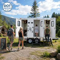 Remorque de toilettes mobiles sur mesure avec structure en acier galvanisé, panneaux isolés et extérieur résistant aux intempéries