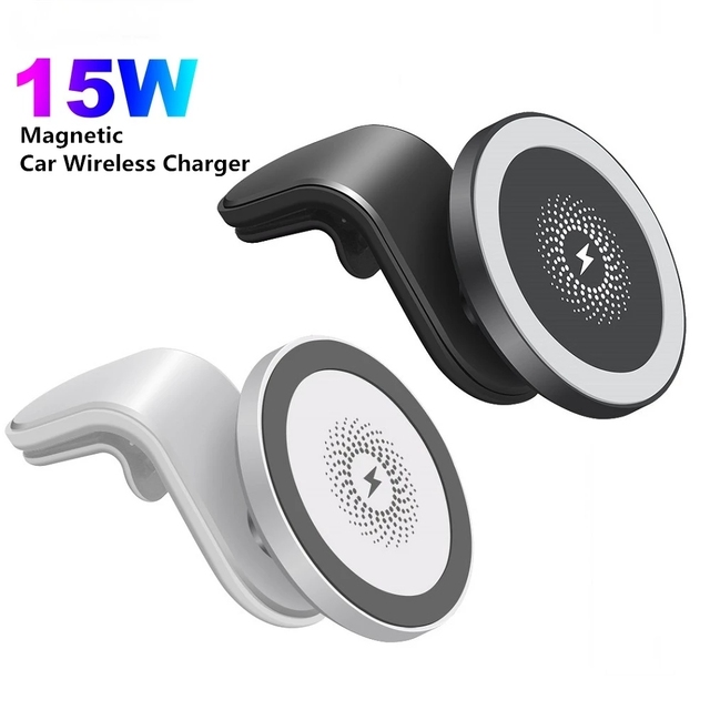 New 10W Fast Charging Wireless Car Charger with Magnetic Feature Electric Type for Apple 12 Mobile Phone Includes Earphones