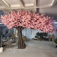 Künstlicher Rosa Faux-Seiden-Sakura-Baum aus Fiberglas, Großer Bogen, Rosa Blumenbaum für Hochzeitsdekoration, Kirschblütenbäume