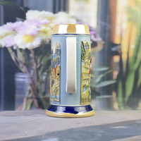 Chope à bière classique en porcelaine avec relief 3D d'un monument allemand, réutilisable, écologique, 1000 ml, tasse souvenir, collection de vin Oktoberfest