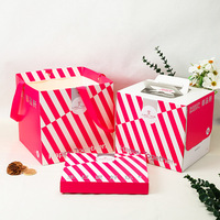 Boîte à gâteau personnalisée avec logo pour anniversaire, emballage en carton pour cupcakes, pâtisseries, boulangerie, boîte à gâteau en papier avec poignée et fenêtre