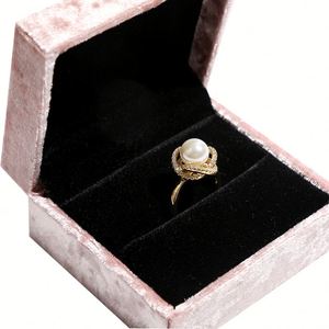 Caja de Joyería de Terciopelo para Pendientes, Pulseras, Collares y Anillos, Nuevo Diseño, Color Rosa - Product Image 5