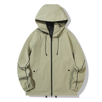 Veste de sport d'extérieur personnalisée, imperméable, coupe-vent, en softshell, avec bande réfléchissante, coupe-vent