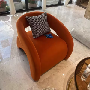Sillón Individual de Diseño Moderno y Lujoso con Respaldo Curvo para Sala de Estar o Balcón - Product Image 2