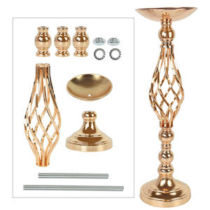 Support floral de luxe LANJO en fer doré, centre de table torsadé en métal pour fêtes, décoration de mariage, grand support de fleurs - Product Image 6