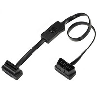 Cable de Extensión OBD Plano de 8 Pines, Macho a Hembra, con Interruptor de Encendido/Apagado, Núcleo de Cobre y PVC, Herramientas de Diagnóstico para Lector de Códigos