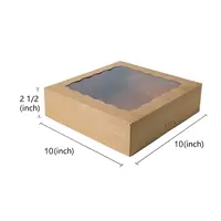 Kraft Paper Baking Box with PVC Window, Cake Baking Box