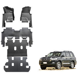 พรมปูพื้นรถยนต์ TPE แบบสั่งทำพิเศษสำหรับ Toyota Land Cruiser LC200 พวงมาลัยซ้าย |   แผ่นรองพื้นกันน้ำทุกสภาพอากาศ ชุดเต็ม ผลิตโดย OEM - Product Image 1