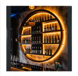 Estante para Botellas de Vino Art Deco de Acero Inoxidable EL644, Tamaño Personalizado, Montaje en Suelo para Uso en Exteriores en Bares, Cafeterías y Restaurantes - Product Image 2