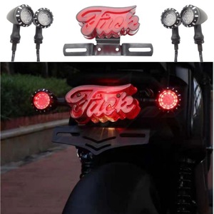 Feux arrière de moto rétro en métal, feu arrière LED en forme de lettre F, feu stop arrière - Product Image 3