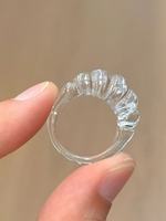 Bague spirale en cristal blanc et strass n° 5 No. 6 styles tendance d'origine brésilienne