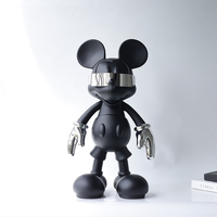 Populaire moderne Mickey dessin animé électrolytique résine artisanat ornements souris portant des lunettes Statue intérieur décoration de la maison