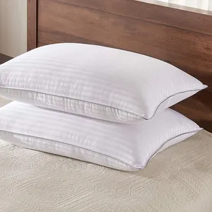OEKO-TEX Certified Factory Supplier Polyester Fiber Hotel Collection Strip Super soft Standard Size Microfiber pillow