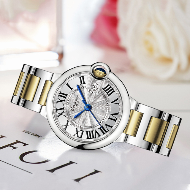 High-End Luxury Stainless Steel Watch Women Watches Luxury Simple and Elegant Women'S Automatic Mechanical Watch