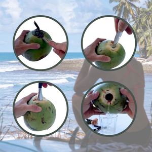 Coconut Opener Tool - Convenient and Easy to Use - Compatible with Peeled Thai Coconuts - <b>Kitchen</b> Utensils <b>Kitchen</b> <b>Accessories</b> - Product Image 2