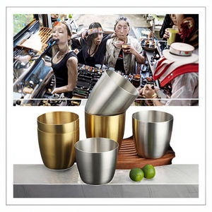 Mug à eau classique en acier inoxydable à paroi simple 240 ml/300 ml 8 oz/10 oz, gobelet de bar de restaurant coréen, vaisselle isotherme pour boissons chaudes/froides - Product Image 3