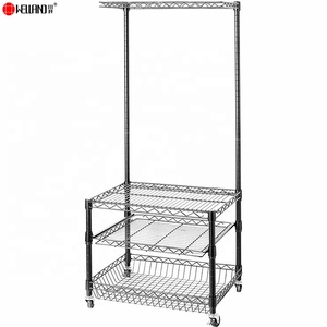 Étagère de <span class=keywords><strong>rangement</strong></span> compacte à 4 niveaux en fil métallique noir sur roulettes pour dortoir ou bureau, idéale pour mini-réfrigérateur - Product Image 2