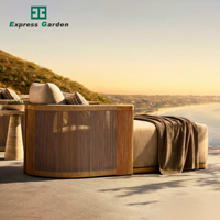 Express Garden Moderne Langlebige Tragbare Teak-Gartenmöbel Verstellbare UV-Beständige Sonnenliege Umweltfreundlicher Wohnzimmer-Liegestuhl
