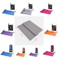 Serviette de sport personnalisée avec logo, séchage rapide, en microfibre suédée, avec pochette en filet