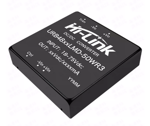 Convertidor CC-CC Aislado Hi-link URB4809LMD-50WR3 URB4812LMD-50WR3 de 50W, Convertidor DIP Regulado de Entrada Amplia 4:1, de 48V a 9/12/24V - Product Image 1
