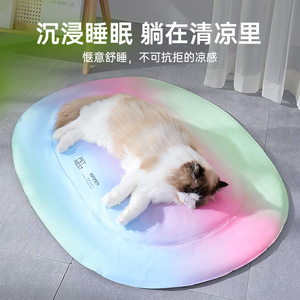 Rainbow gradient pet cooling mat, summer dog ice <b>nest</b> sleeping mat, dog <b>bed</b> cooling mat, cat <b>bed</b> cooling mat wholesale - Product Image 4