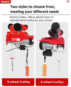 Nhà máy cung cấp trực tiếp pa800 20m/10M 300/600kg mini dây điện dây tời với 1t 4 bánh xe đẩy ròng rọc nâng cần cẩu - Product Image 3