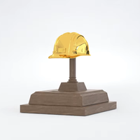 Casque de sécurité en gros personnalisé trophée casquette sur support en bois cadeaux en métal personnalisés technique de coulée