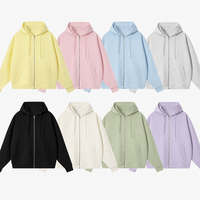 Sweat-shirt décontracté brodé à capuche entièrement zippé anti-rétrécissement pour femme, automne/hiver, couleur unie, personnalisable OEM pour la personnalisation de marque