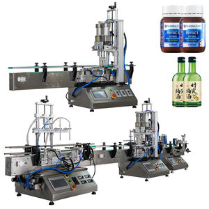 Ligne de machines automatiques de remplissage, de bouchage et d'étiquetage pour bouteilles rondes de whisky, de liqueur, de savon liquide et de produits de bureau. - Product Image 2