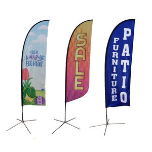 لافتات دعائية مطبوعة بشعار دعائي علم الشاطئ لافتات دعائية حسب الطلب - Product Image 1