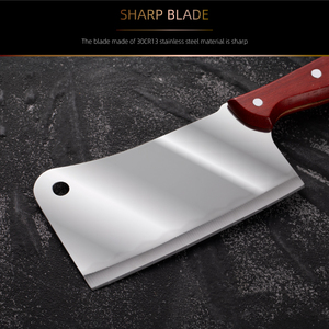 <span class=keywords><strong>Couteau</strong></span> <span class=keywords><strong>de</strong></span> boucher professionnel en acier inoxydable robuste, <span class=keywords><strong>couteau</strong></span> à hacher, <span class=keywords><strong>manche</strong></span> en <span class=keywords><strong>bois</strong></span> antidérapant, design ambidextre, finition polie <span class=keywords><strong>pour</strong></span> la viande et les os - Product Image 4