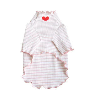 Vêtements pour animaux de compagnie, chat et chien, toutes saisons, débardeur mignon imprimé à la maison avec bord ondulé brodé d'amour, en coton - Product Image 6