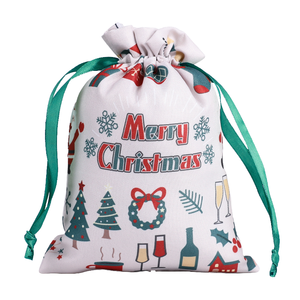 Factory Recyclable 15*20cm Digital Printed Cotton Canvas Drawstring <b>Bag</b> Cotton <b>Christmas</b> Pouch for Eco-Friendly Custom <b>Gift</b> - Product Image 3