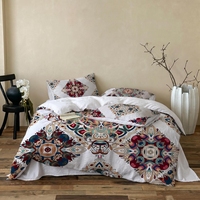 Ensemble de literie doux imprimé mandala bohème coloré pour chambre à coucher, ensemble de housse de couette