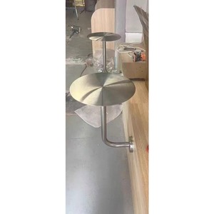 Table ronde murale robuste et peu encombrante en acier inoxydable, table de bistrot, table de café, table de bar, table d'appoint - Product Image 5