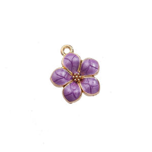 Pendentif fleur 50 pièces/sac pendentif fleur imprimé à l'huile bijoux à bricoler soi-même faisant des boucles d'oreilles - Product Image 2