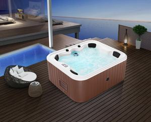 Spa d'extérieur pour 4 personnes, bain de surf, massage à jets d'air, spa en bois, pour la famille - Product Image 3