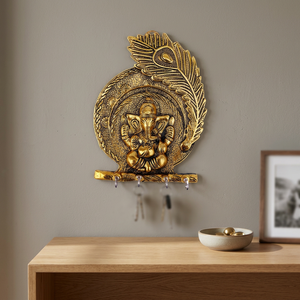Décoration murale Ganesh avec porte-clés en métal, fer et plastique pour la décoration du salon ou l'organisation de la garde-robe - Product Image 6