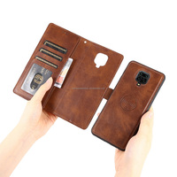 Coque arrière détachable antichoc pour Xiaomi Redmi Note 8 9 Pro 9S portefeuille en cuir avec fente pour carte magnétique pour Redmi 9 9A 9C