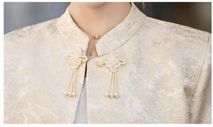 Camicette ricamate da donna stile Neo cinese <span class=keywords><strong>con</strong></span> <span class=keywords><strong>nodo</strong></span> floreale giacca <span class=keywords><strong>corta</strong></span> <span class=keywords><strong>con</strong></span> bottone - Product Image 5