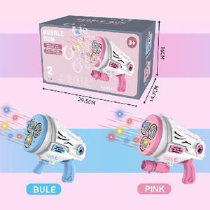 Nouveau pistolet à bulles électrique automatique à 30 trous, style spatial, avec lumière, pour les enfants, jeu de fête d'été en plein air - Product Image 6