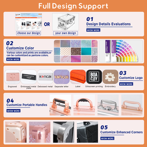 Koncai chuyên nghiệp 2-in-1 Xe đẩy bền nylon tóc Salon cho trường hợp làm đẹp với bìa <span class=keywords><strong>Train</strong></span> Túi mỹ phẩm du lịch trang điểm - Product Image 3